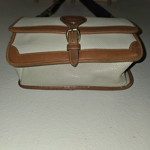 Vintage Dooney & Bourke Surrey Crossbody AWL Cream Tan USA + Boho Strap - Picture 11 of 16